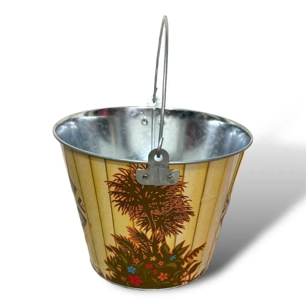 Kona Brewing Yellow Metal Beer Ice Bucket Collectible Barware Hawaiian